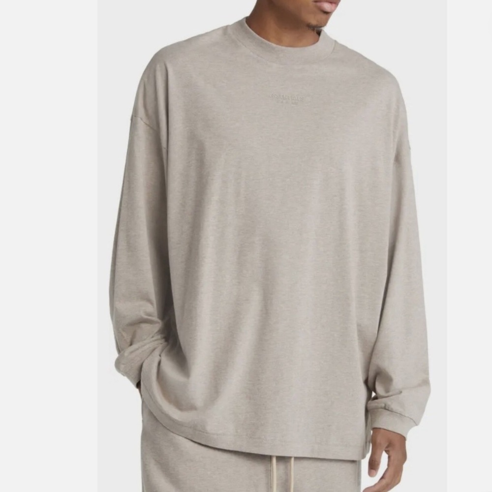 Fear of God Essentials Core Heather Cotton Long Sleeve Oversized Tee Large